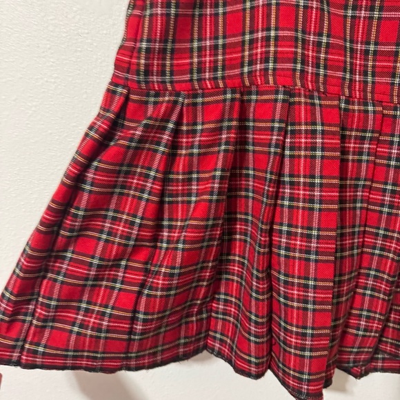 Vintage TRIPP NYC Skirt Red Black Plaid Pleated Mini Retro Hot Topic Grunge-22 - Picture 3 of 8